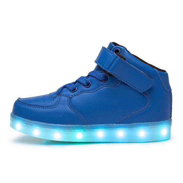 DoGeek Kids High Top Light Up Shoes For Boy and Girls, White, Black, Red, Pink, Blue, Size 25 EU-37 EU - DoGeek shoes/schuhe/chaussures/baskets/scarpe/trainers