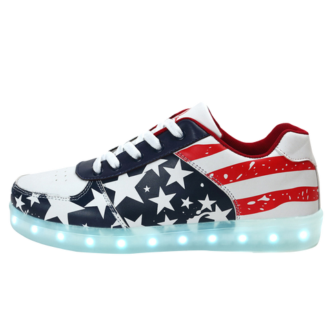 DoGeek US Flag LED Light Up Shoes Unisex Boys and Gilrs and Adults, 35 EU-46 EU (Choose Half Size Up) - DoGeek shoes/schuhe/chaussures/baskets/scarpe/trainers