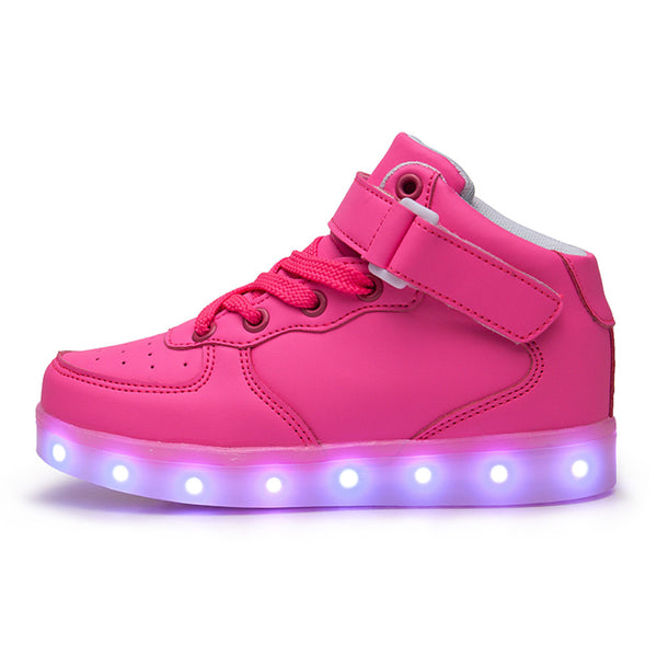 DoGeek Kids High Top Light Up Shoes For Boy and Girls, White, Black, Red, Pink, Blue, Size 25 EU-37 EU - DoGeek shoes/schuhe/chaussures/baskets/scarpe/trainers