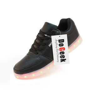 DoGeek Unisex Adults Light Up Shoes, Black/White, Size 35 EU-46 EU (Choose Half Size Up) - DoGeek shoes/schuhe/chaussures/baskets/scarpe/trainers