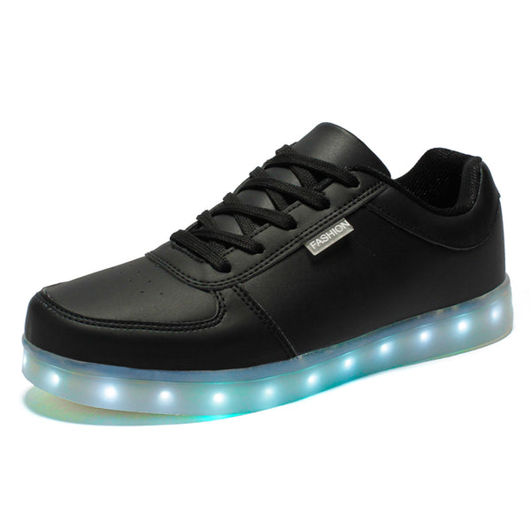 DoGeek Size Kids and Adults Classic Black/White Low Top Light Up Shoes,  30-46 EU - DoGeek shoes/schuhe/chaussures/baskets/scarpe/trainers