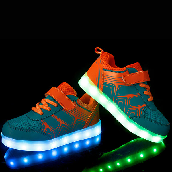 DoGeek Kids Light Up Shoes Mesh Net Design, for Boys and Girls, 7 Colors LED Light, Rechargeable (Choose Half Size Up) - DoGeek shoes/schuhe/chaussures/baskets/scarpe/trainers